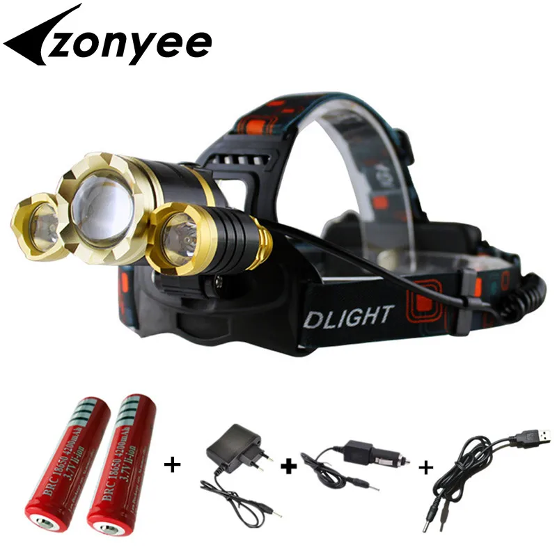 

10000LM Lumen LED Lighting Head Lamp XML T6 Headlight Hunting Camping Fishing Light Power bank Rechargeable 18650 Battery Torch