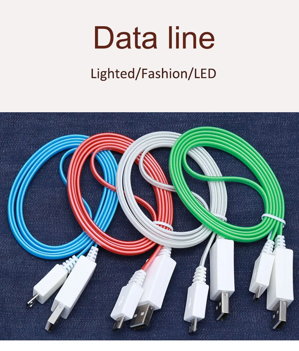 LED Light Luminous Phone Charger Charging Data Transfer 1M Shining Colorful data Line USB Charging Cable For Android Phone (1)