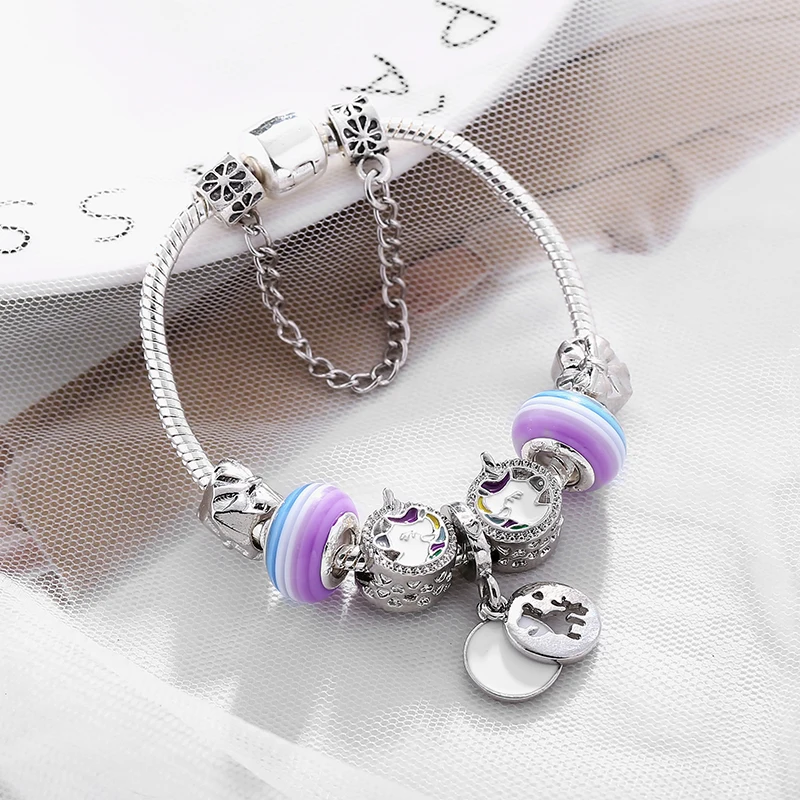 Unicorn Charm Beads Bracelet -Unicorn Fashion