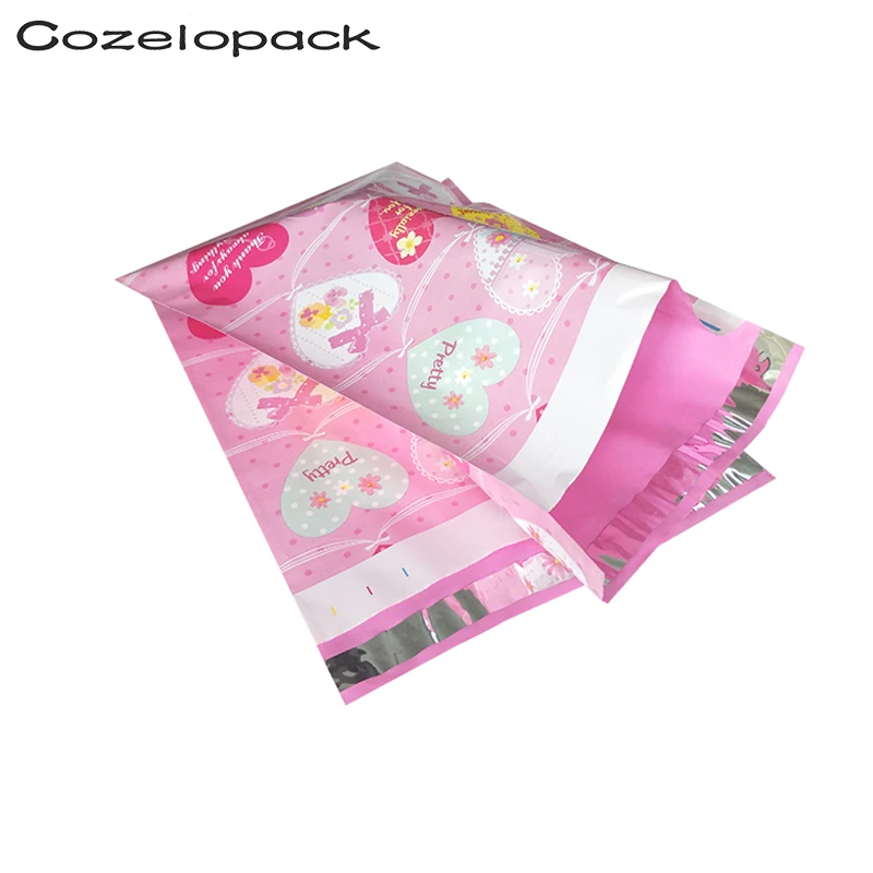 

100PCS 10x13inch Poly Mailer 26x33cm love heart Pattern Poly Mailer Self Seal Envelopes