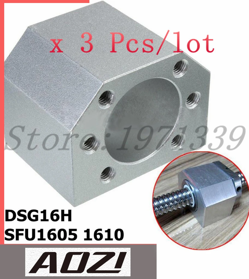 3pcs/lot 1605 Ball Nut Housing Bracket Holder Aluminium For 16mm Ball