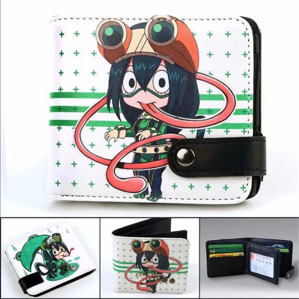 

Anime My hero academy Logo wallet Money Cards Buckle Purse PU Unisex New Short Wallet