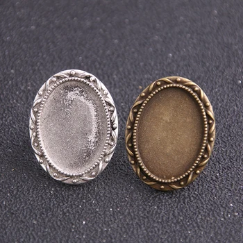 

2pcs Fashion Vintage Adjustable Ring Bases Blanks 24*31mm (Fit 18*25mm Dia) Antique Bronze Cabochon Rings