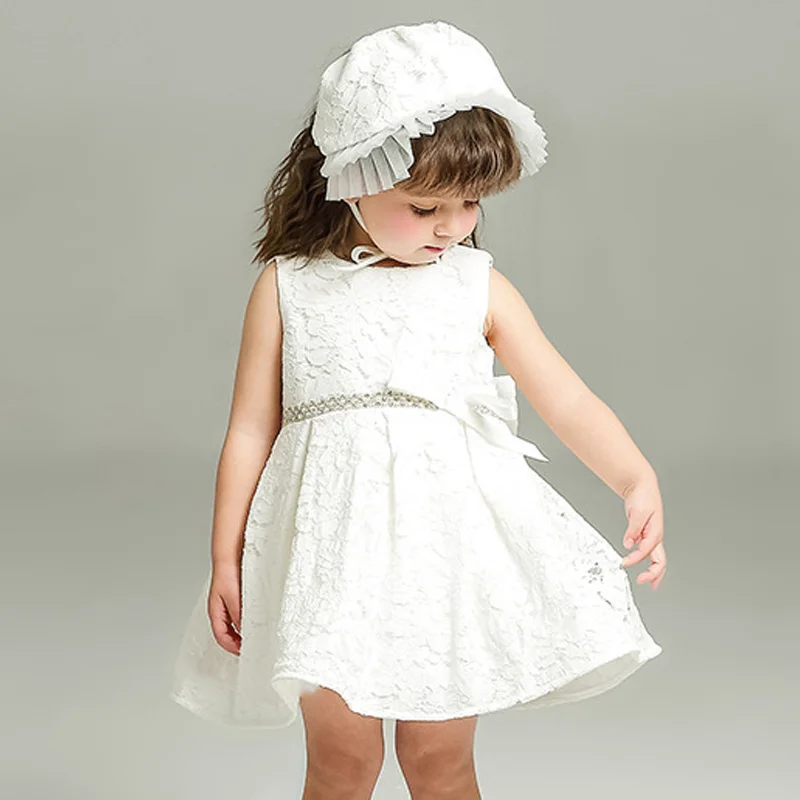 Newborn 1 First Birthday Baby Girls Dress Infant White Litttle Baby