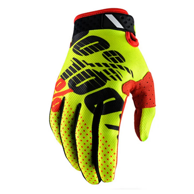 1 пара велосипедных перчаток с 3D принтом, мужские спортивные перчатки на полный палец, велосипедные противоскользящие гелевые накладки, мотоциклетные MTB сетчатые зимние гоночные перчатки - Цвет: yellow orange