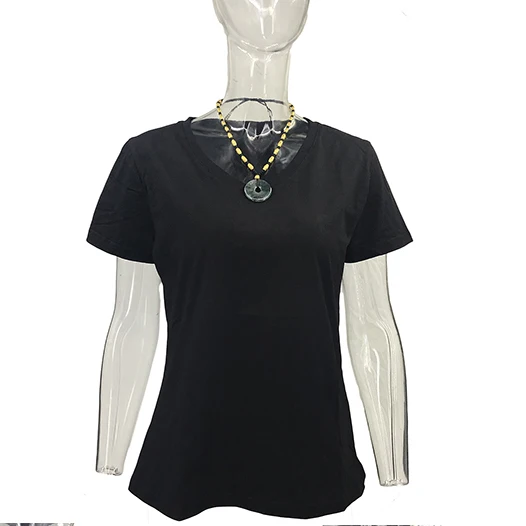 

2019 Fashion New Women's Shirt Summer Female T-shirts Women 95% Cotton Elastic Short Sleeve High Quality Tops
