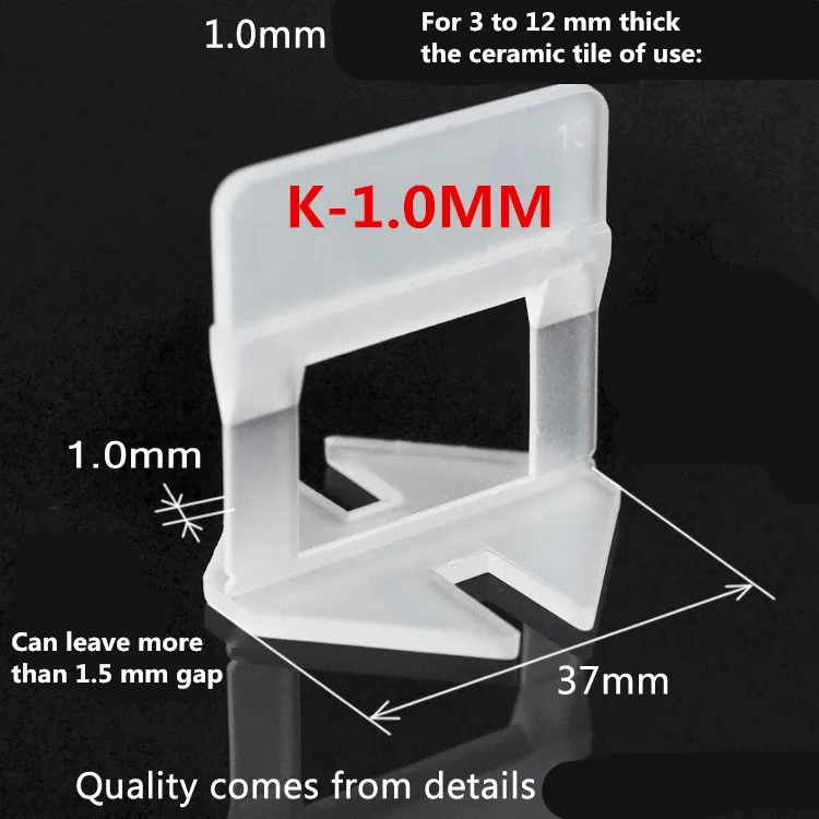 400pcs Tile Leveling System 300 Clips With 100 Wedges Plastic Spacers Tiling Tool Plastic1.5mm Gap Prevent displacement  (3)