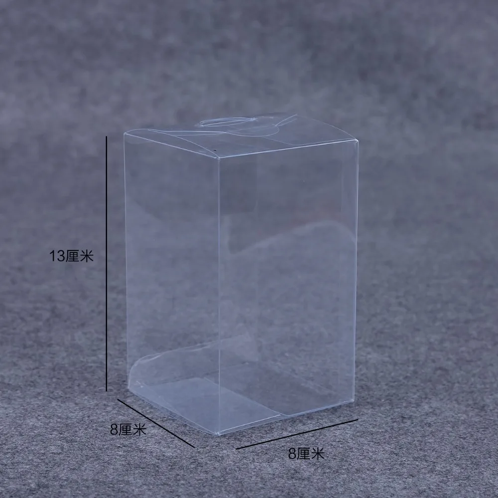 100 шт./лот 5x5x5 5x5x8 см ПВХ прозрачные упаковочные подарочные коробки пластиковые