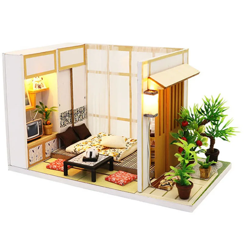 

16.8*9.7*10.2cmDIY Cabin and Wind House Wooden House Doll Assembled Cottage Birthday Gift 3D Puzzle For girls gifts