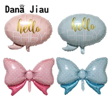 

Big bowknot hello baby party foil balloon kids birthday party decoration pink helium ball Children's Day Bow