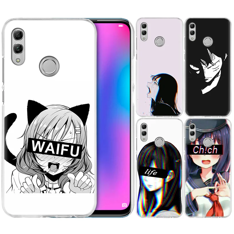 

LEWD Sad Japanese Anime Case for Huawei Honor 8X Y9 9 10 Lite Play 7C 8C 8S 8A 7S 7A Pro V20 20i Y6 Y7 Y5 2019 Hard Phone Cover