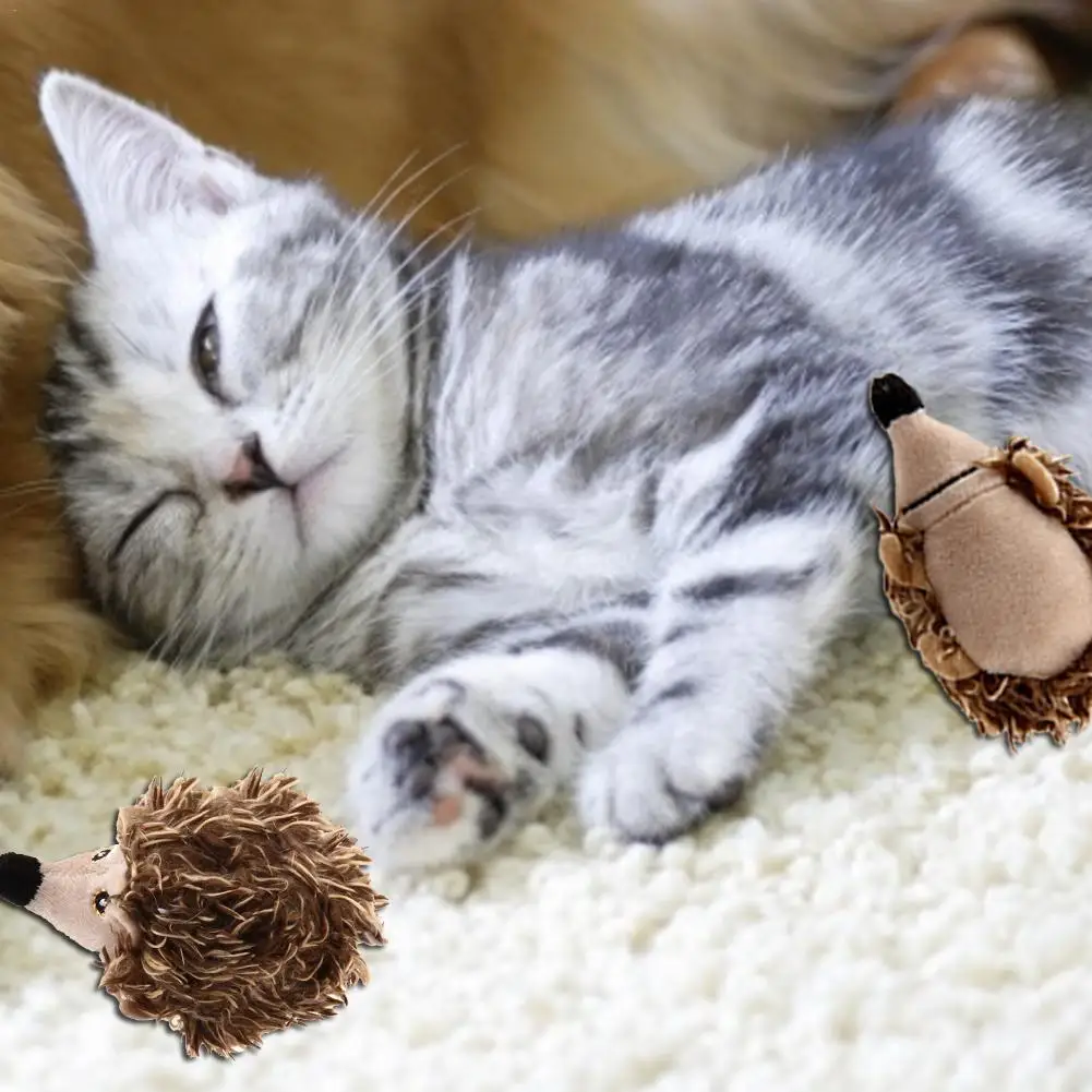 Cat Toy Pet Sounding Interactive Toy Vocal Hedgehog Shaped Plush Doll