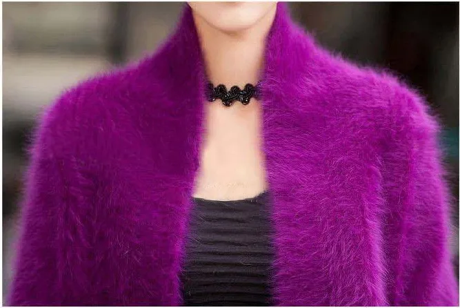 2020 New 100% Mink Cashmere Sweater Women Cardigan