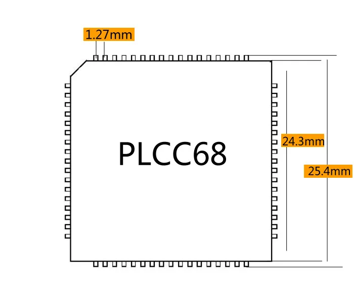 PLCC68 Тесты разъем PLCC68 с печатной платы ic Разъем шаг = 1,27 мм IC120-0684-304 ic Разъем