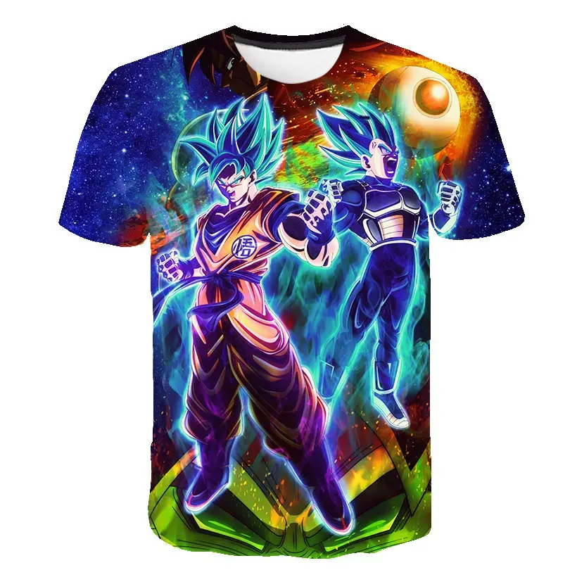 

New Men's 3D T Shirt Dragon Ball Z Ultra Instinct Goku Super Saiyan God Blue Vegeta Print Cartoon Summer Top T-shirt 6XL