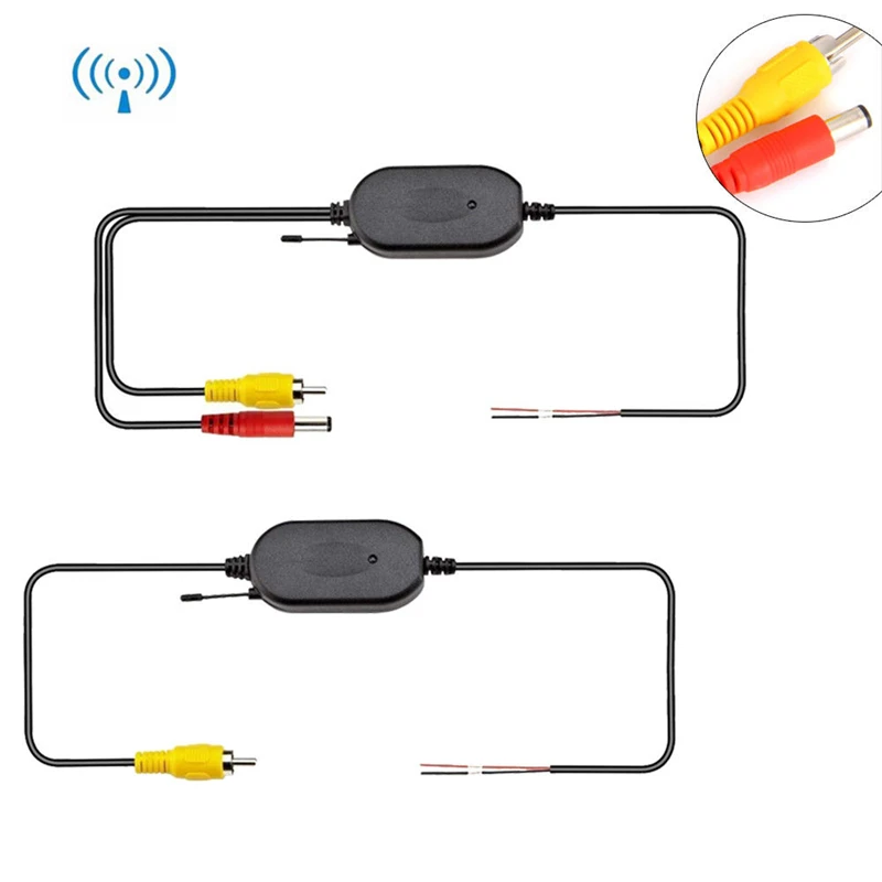 YuanTing Универсальный DC 12V 2,4G беспроводной передатчик и приемник RCA AV адаптер для задний вид автомобиля камера заднего вида монитор