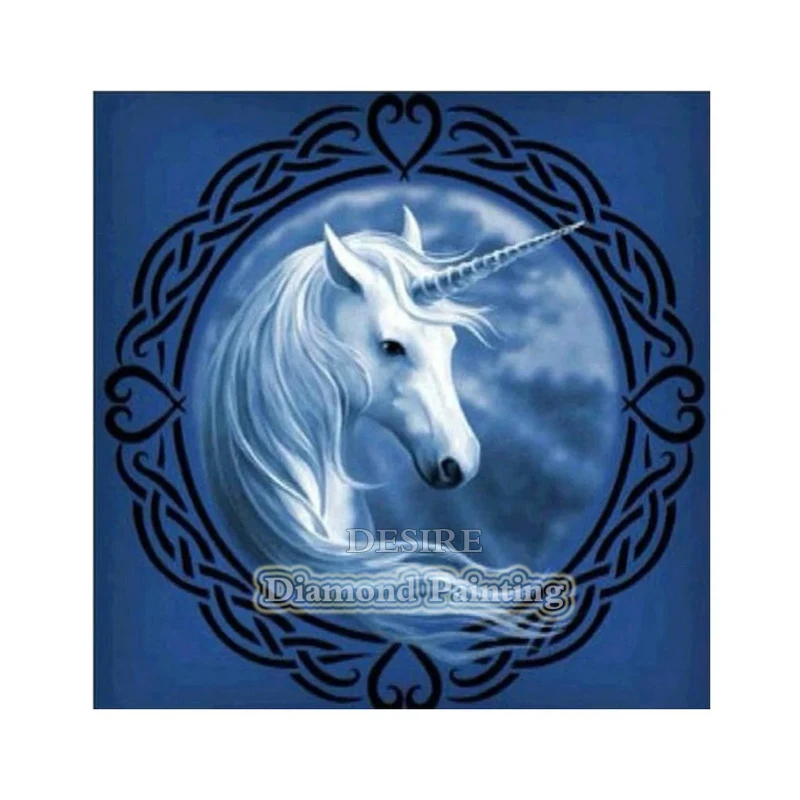 

Desire Animal White Unicorn 5D Diamond Painting Cross Stitch Full Square Drill Diamond Embroidery Needlework Home Decor PT3445