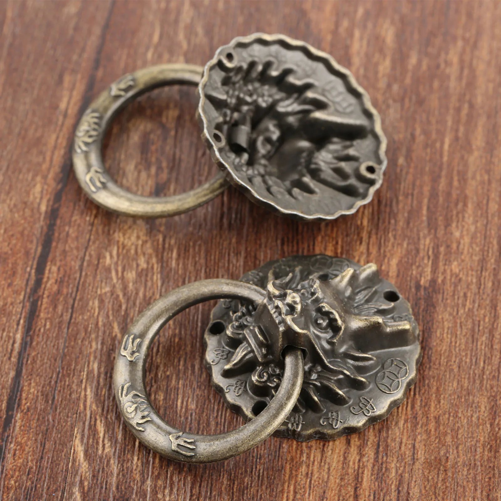 Dreld 2pcs Vintage Dragon Head Furniture Door Pull Handle Cabinet Furniture Door Pull Handle Cabinet