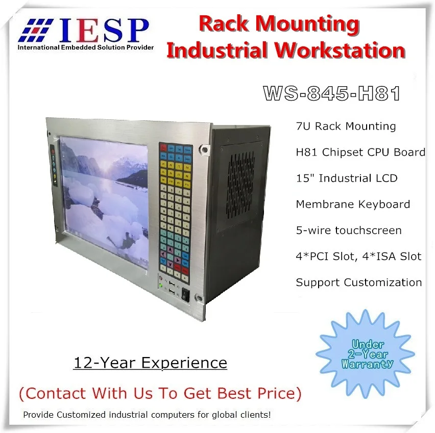 #^Special Price 7U Rack Mount Industrial Workstation, 15 inch LCD, H81 Chipset, LGA1150 CPU, 4*PCI, 4*ISA, rack mount industrial computer