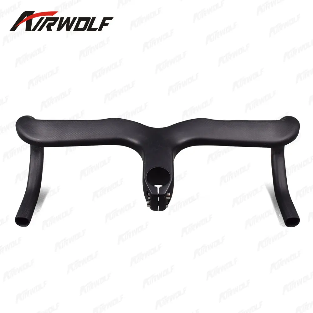 

carbon road bicycle handlebar integral airwolf 2017 carbon road handlebar 3K weave ultralight integrated handlebar
