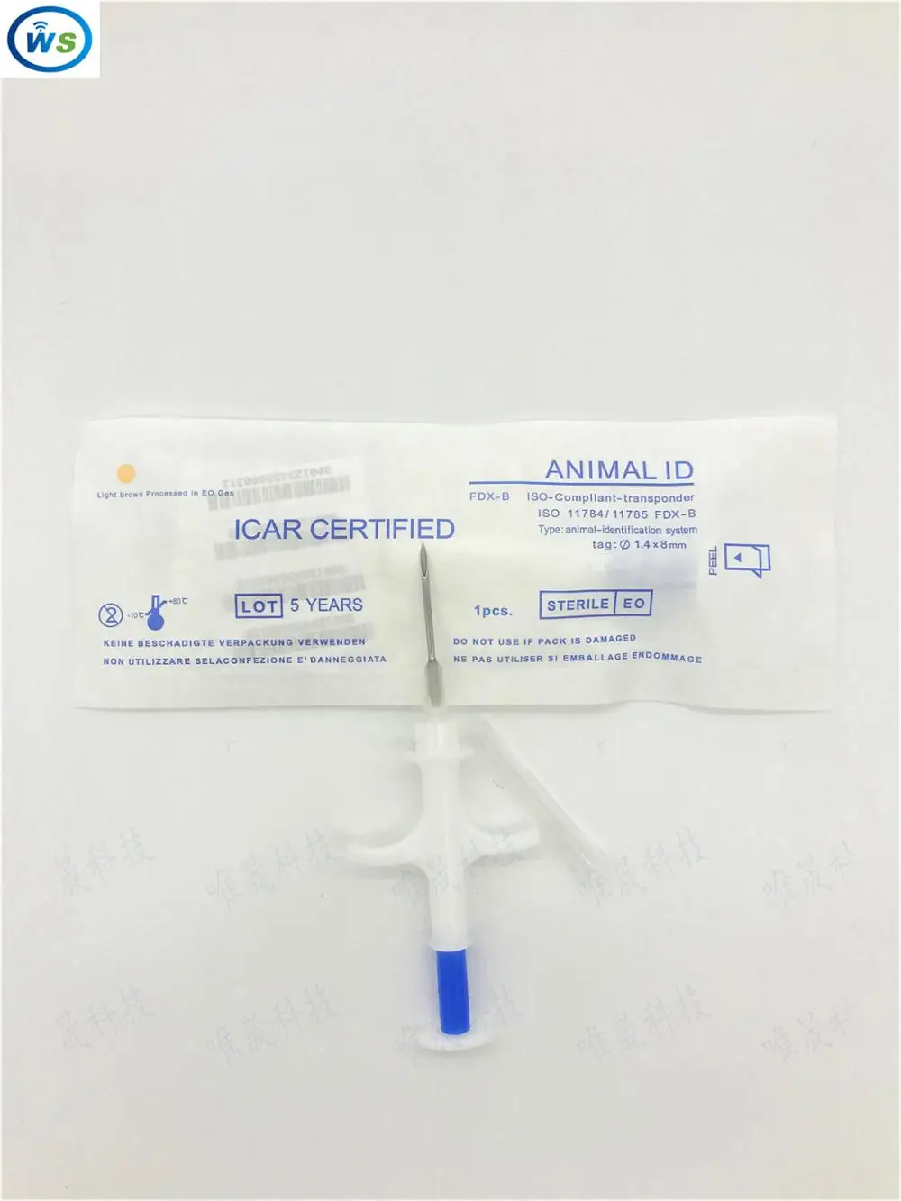 

1.4*8 50PCS/lot FDX-B ISO11784/785 RFID Id Injector Pet Glass Tag Microchip Syringe for animals Pig Cow Cattle Horse Dog Fish