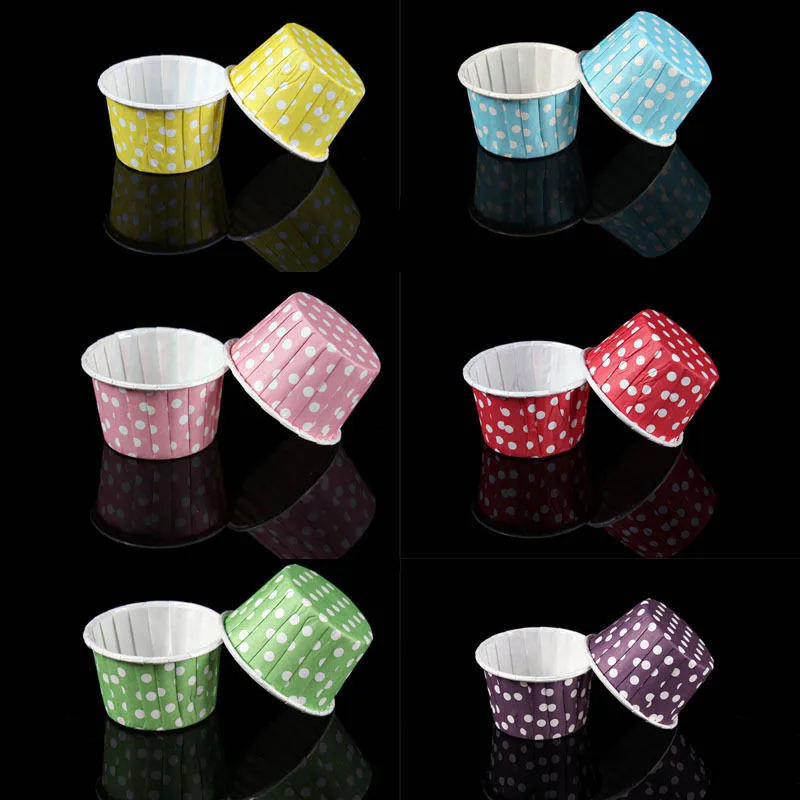 

20pcs/Lot Colorful Paper Cake Cup Ice Cream Cupcake Wrappers Liners Baking Cup Muffin Kitchen Cases 6 Colors Wholesale