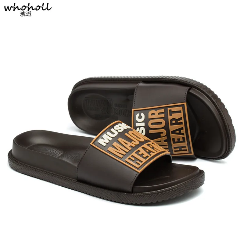 

WHOHOLL Letters Print Summer Home Slippers Man Couple Slippers Men Women Non-slip Soft Bottom Sandals Outdoor Beach Slippers