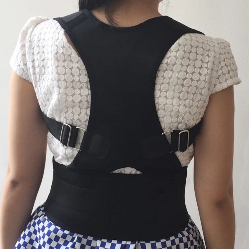 2018 Unisex Adjustable Therapy Power Back Brace Spine Shoulder Posture