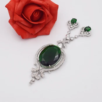 

High-grade microscope zircon Diy hand-string materials Large faced zircon buckle fashion long sweater chain link clasp