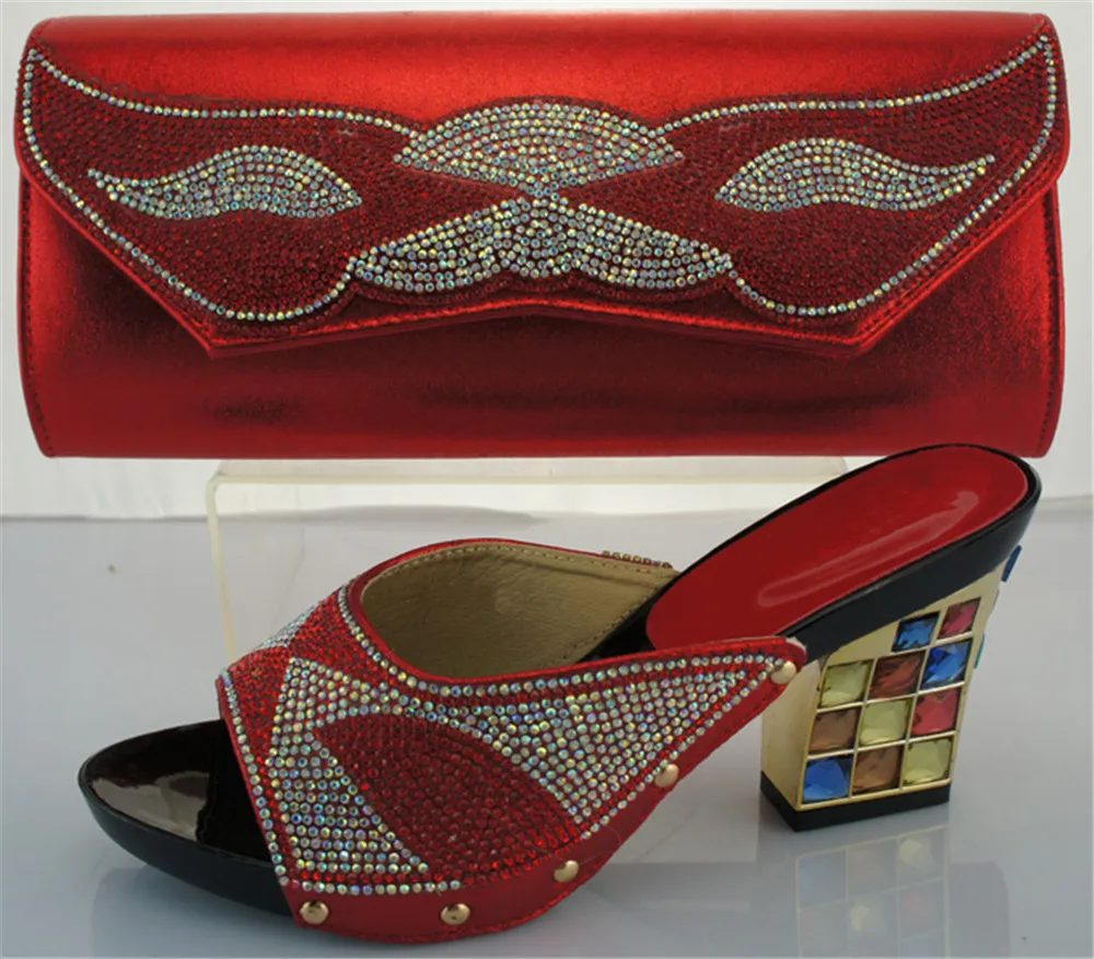 

Nigerian Party Shoes And Bag Set Wedding Shoes And Bag High Heels African Shoes And Matching Bag Set For Woman ME2217