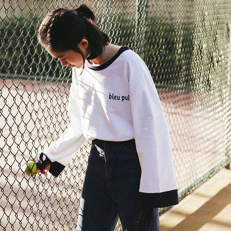 Футболка с длинным рукавом женская весенняя 2020 | Женская одежда