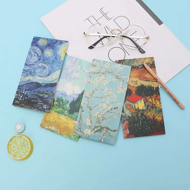 

Van Gogh DIY Memo Pad Soft Cover Mini Notebook Diary Pocket Notepad Stationery