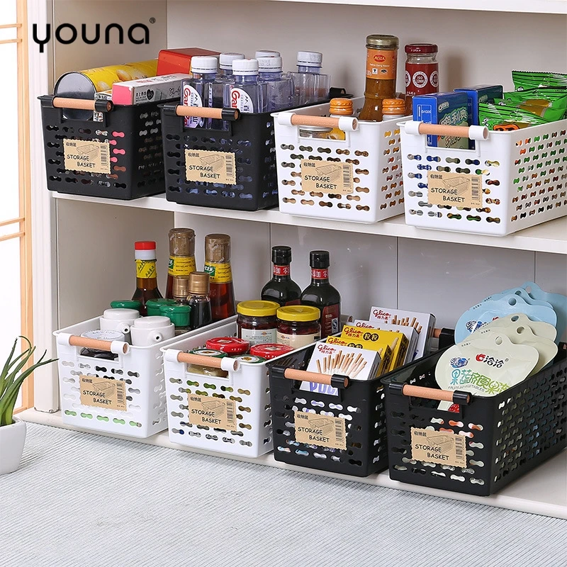 

Japanese-Style Plastic Storage Baskets Home Organizer Fruit Toys Clothes Glove Storage Box Stackable Debris Storage Basket