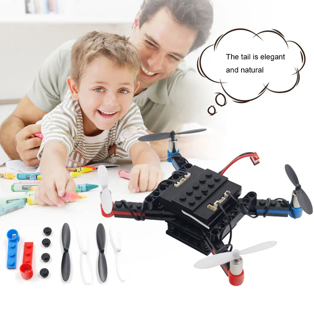 L222/L333 Mini Micro RC Building Block 3D Bricks Quadcopter Drone Aircraft UAV with Flips Headless Mode DIY for Beginner Gift