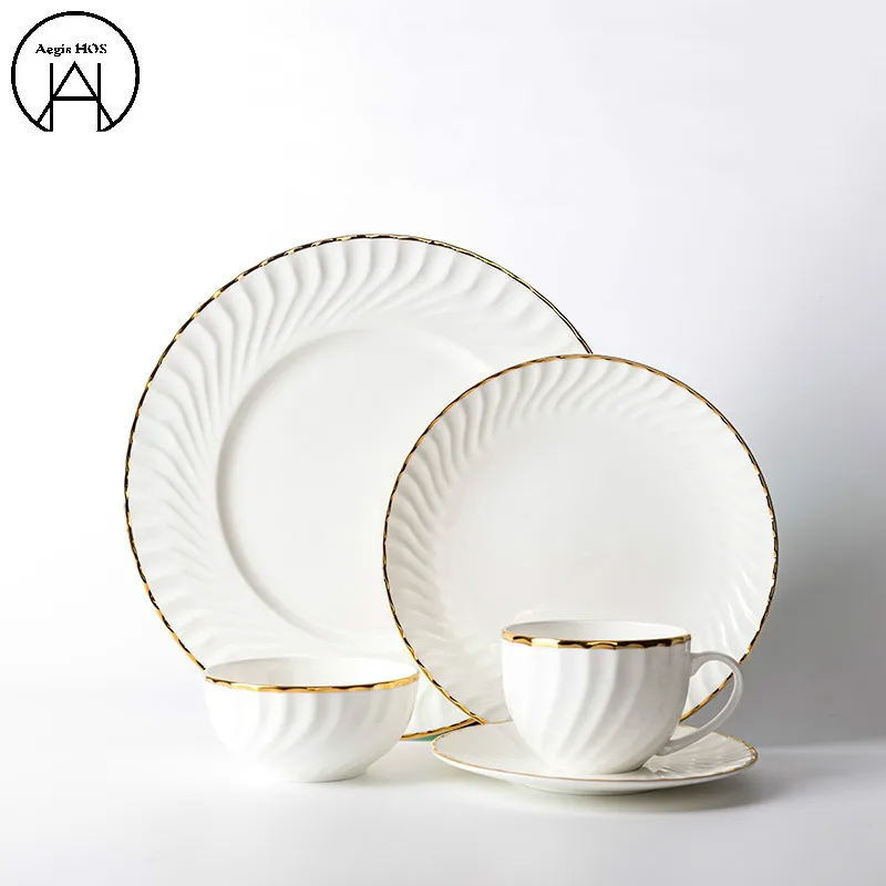 

Creative Phnom Penh Bone Porcelain Plate Dishes Spoon Set of Dishes table service Chinaware Dinnerware Set Dinner Set