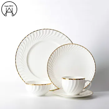

Creative Phnom Penh Bone Porcelain Plate Dishes Spoon Set of Dishes table service Chinaware Dinnerware Set Dinner Set