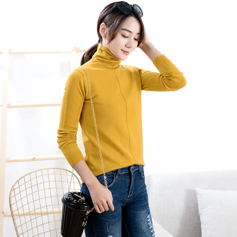 2019 Autumn Winter Women Pullovers Sweater Knitted Elasticity Casual Jumper Fashion Slim Turtleneck Warm Female Sweaters D332 2019 Autumn Winter Women Pullovers Sweater Knitted Elasticity Casual Jumper Fashion Slim Turtleneck Warm Female Sweaters D332