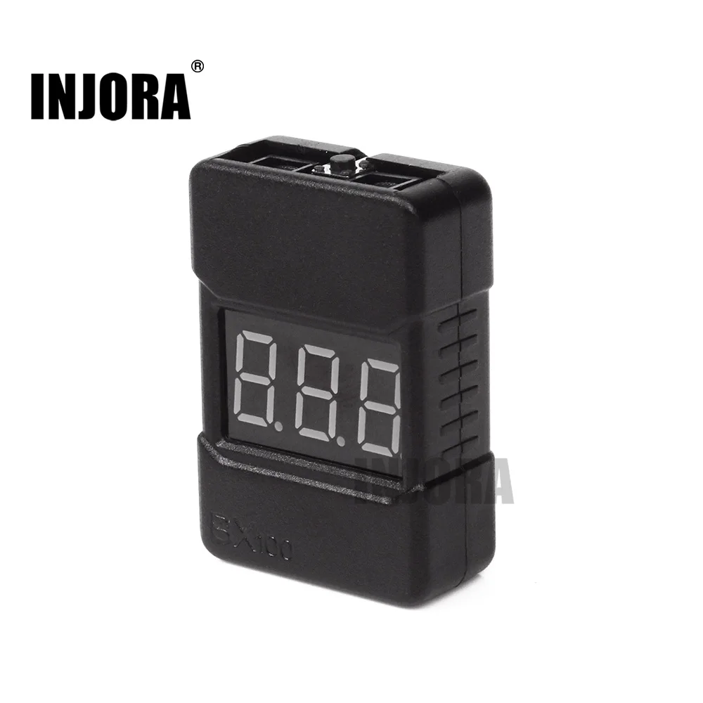 

1PCS INJORA BX100 1-8S Low Voltage Buzzer Alarm Lipo Battery Voltage Indicator Tester for RC Car Battery Voltage Checker