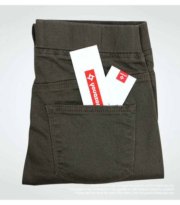2149 Youaxon европейский размер, байкерские плиссированные джинсы с высокой талией для женщин, армейский зеленый эластичный деним, обтягивающие брюки-карандаш, брюки для женщин