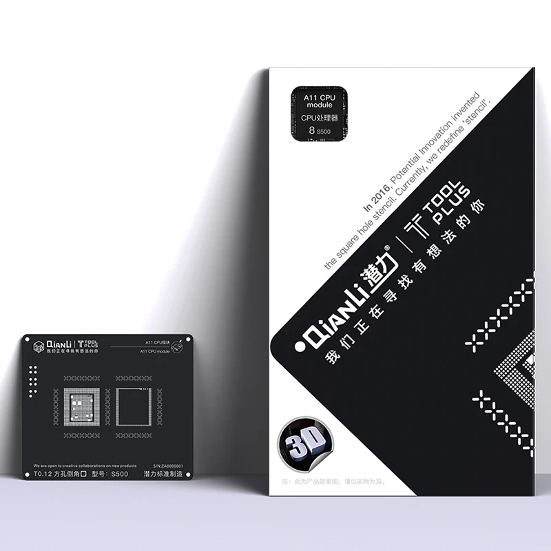 3D Черный BGA трафарет посадки олова шаблон для iPhone cpu A7 A8 A9 A10 A11 пайки чистая квадратное отверстие реболлинга пластины
