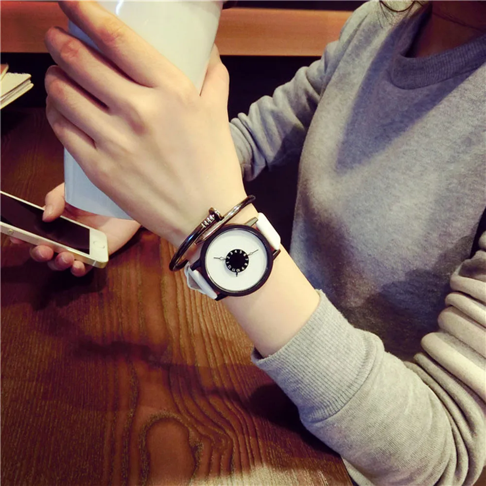 

Duobla Best selling Fashion Lovers Men Women Leather Band Quartz Analog Wrist Watch Dress Clock relojes para mujer 2019 40Q