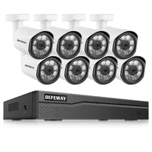 DEFEWAY 8CH HD 1080P IP Camera Outdoor Weatherproof Home Security Camera POE System 8 Camera DIY Kit Video Surveillance System 