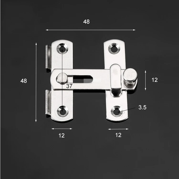 2 Inches Hasp Latch Lock Sliding Door Anti Corrosion Security Easy Install Hardware Window Home Stainless Steel For Pet Cage