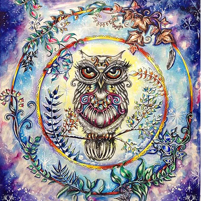 

5D DIY New Animal Cartoon Owl Diamond Embroidered Diamonds Cross-stitch Picture Rhinestone Children's Handmade Decoration Gift16