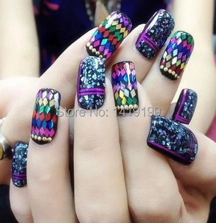 

12 Colors Nail Art Decoration DIY Rhombus Paillette Glitter Powder Manicure Fashion Tools