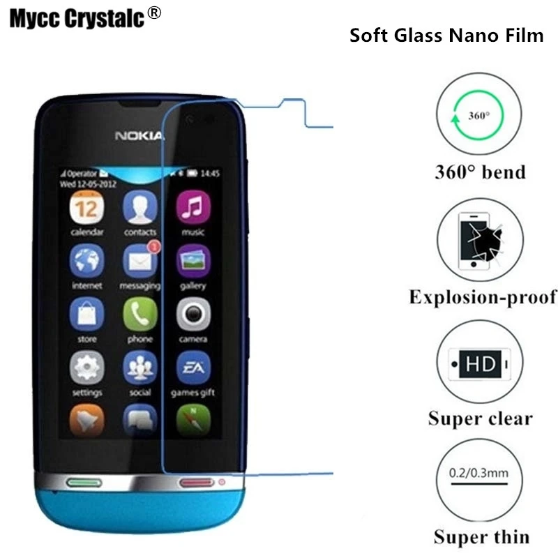 

(Soft Glass) Nano Explosion-proof Super thin clear Screen Protector Film For Nokia Asha 311 Film
