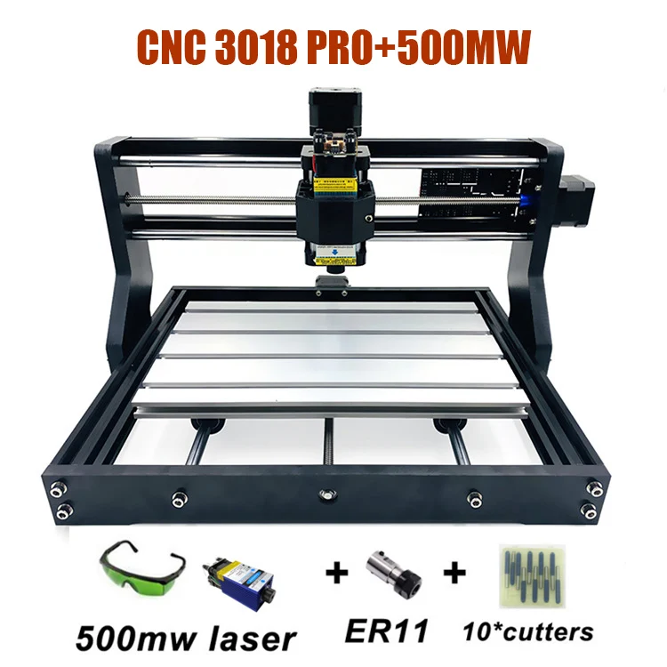 DIY фрезерный станок с ЧПУ 3018PRO 500 МВт/2500 мвт/5500 МВт 15 Вт лазерный гравер с GRBL - Цвет: with 500mw laser
