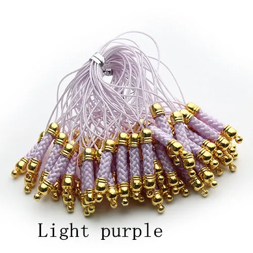 Ремешок для мобильного телефона/цепь золотистого металла с отверстием 25 шт./лот Lariat Lanyard Cord Jewelry findings 8,5 см F2420 - Цвет: light purple
