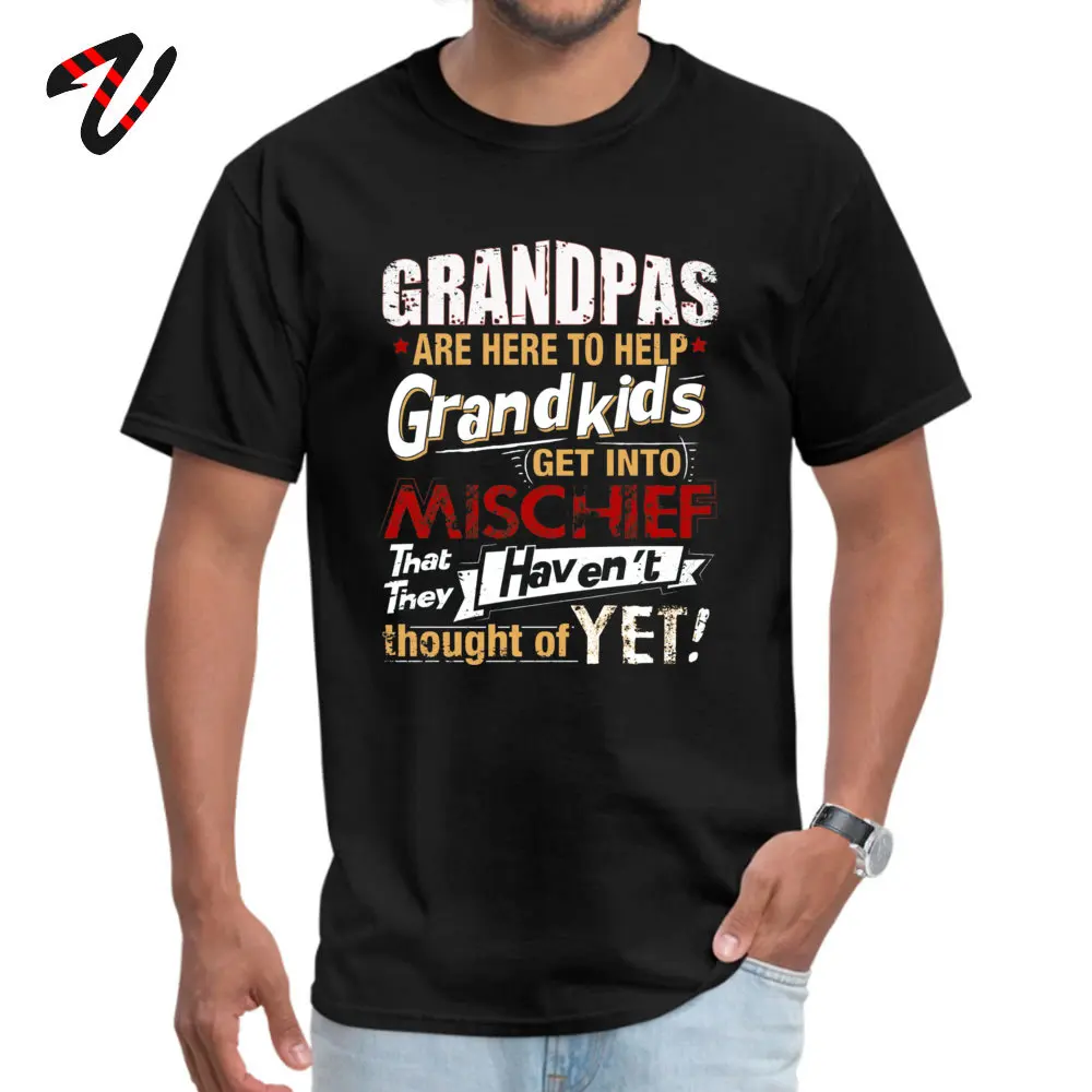 Casual Slim Fit VALENTINE DAY Pure Cotton Round Neck Man Tees Printed On T Shirts Dominant Short Sleeve T Shirts Grandpas Are Here To Help Grandkids Funny Quot black
