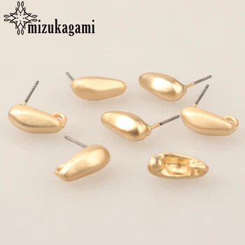 

Zinc Alloy Stud Earrings Golden Mini 3D Water Drop Base Earrings Connectors For DIY Earrings Jewelry Making Finding Accessories